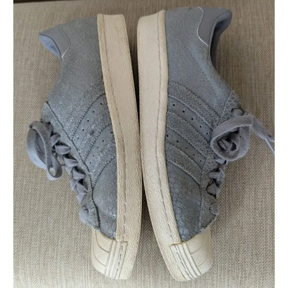 Adidas Originals Women's Snakeskin Suede Superstar Sneakers Shoes Gray Size 9 - Picture 5 of 7